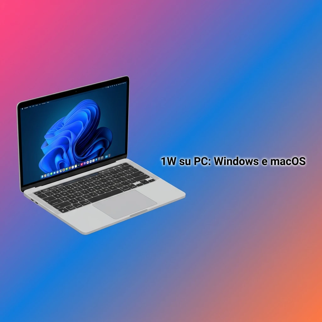 Accesso a 1W su PC tramite browser su Windows e macOS senza installazione di software aggiuntivo