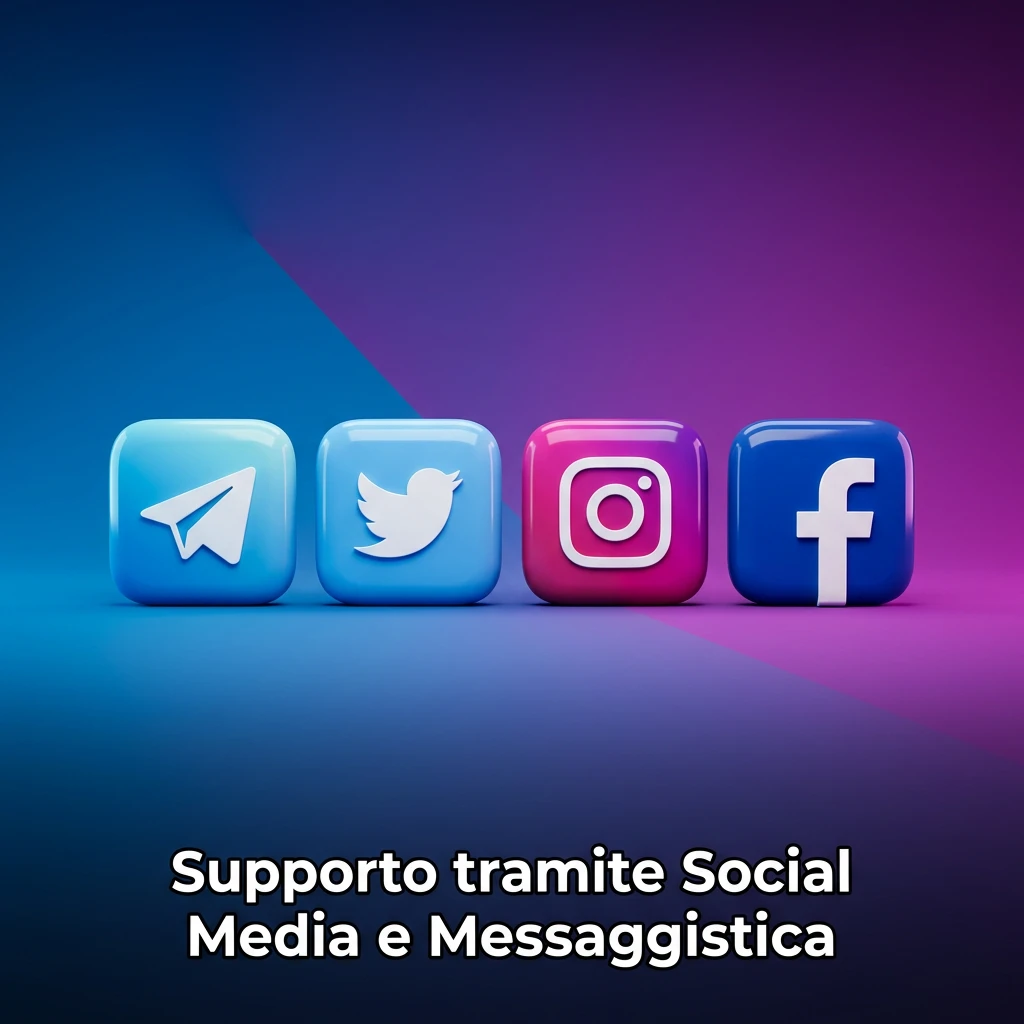 Supporto 1W tramite Telegram, WhatsApp, Facebook Messenger e Twitter per assistenza rapida e aggiornamenti ufficiali