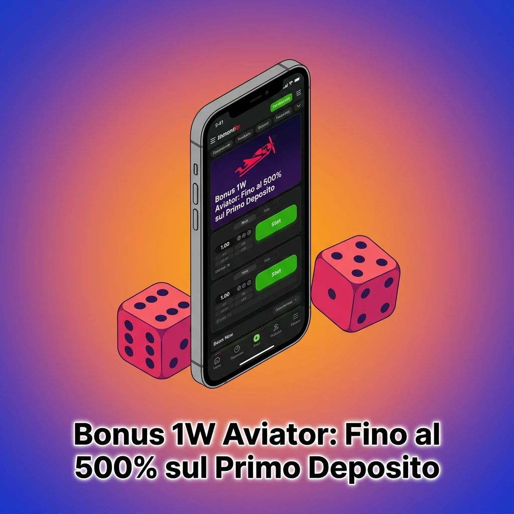 Bonus benvenuto 1W fino al 500% sul primo deposito per giocare ad Aviator con saldo maggiorato