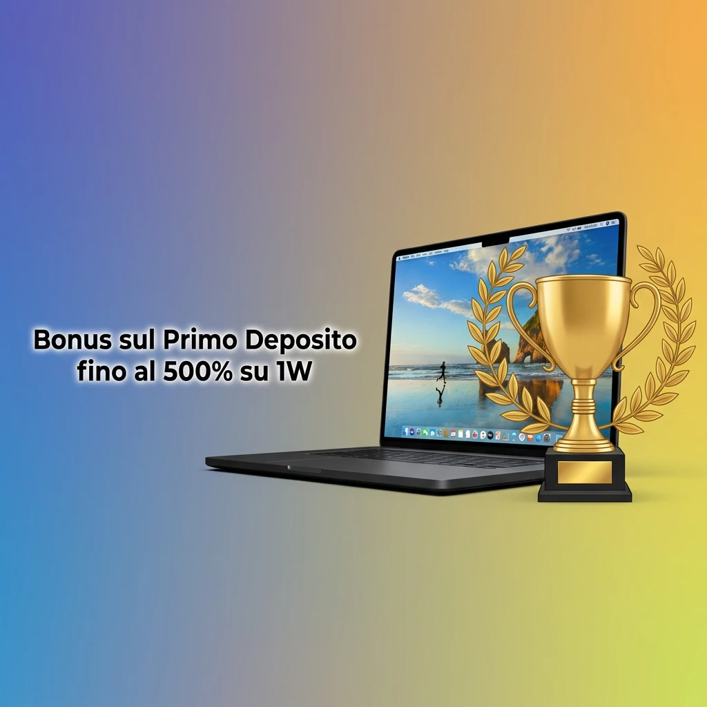 Bonus primo deposito 500% su 1W per scommesse sportive e casinò, attivabile da 1 USD con accredito automatico