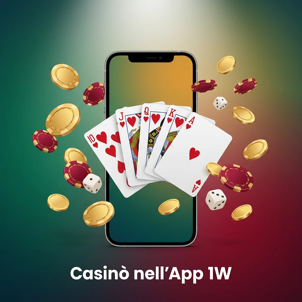 Sezione casinò dell'app 1W con slot, giochi da tavolo e casinò live con dealer reali