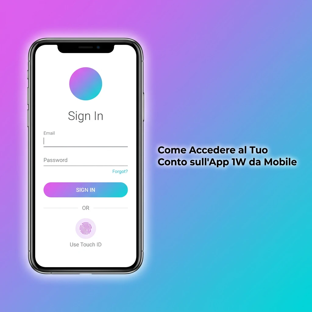 Guida per accedere al conto 1W sull'app mobile con passaggi su iPhone e iPad