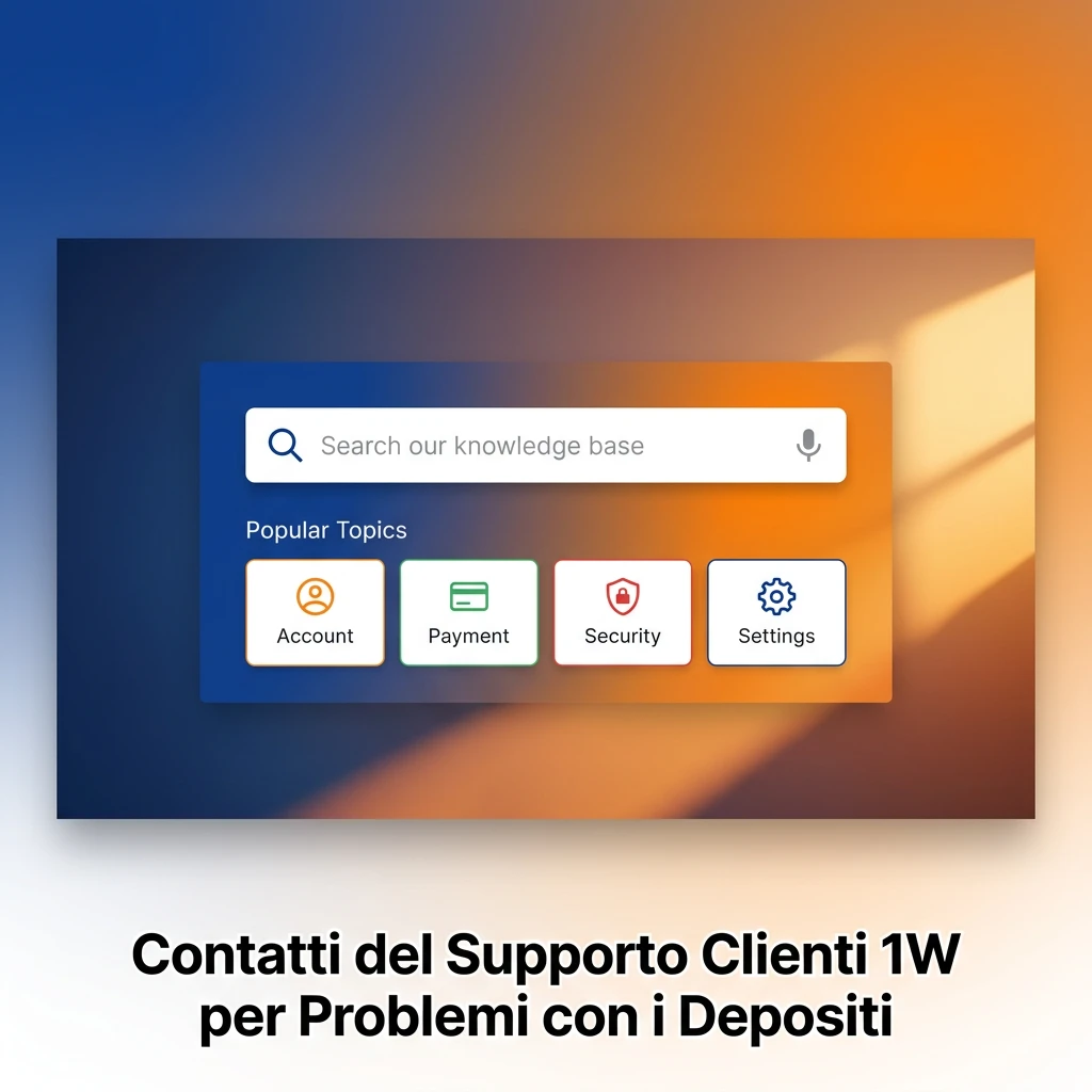 Supporto clienti 1W per problemi depositi: live chat, email, Telegram e modulo contatto disponibili