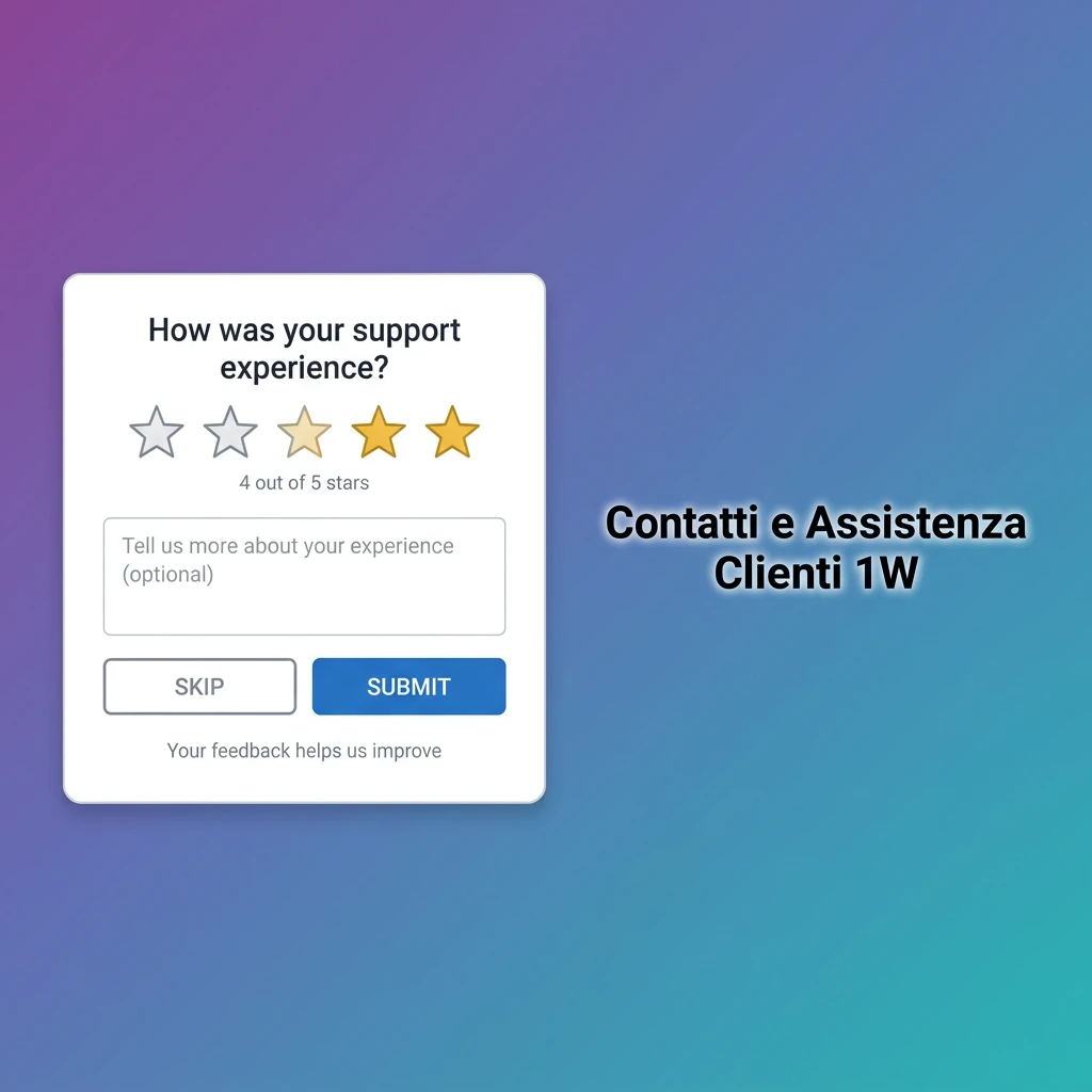 Team assistenza clienti 1W disponibile 24/7 tramite live chat ed e-mail per supporto su conti, pagamenti e bonus.