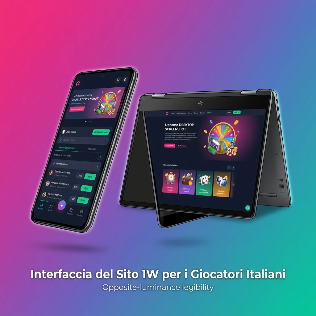 Interfaccia sito 1W con barra di navigazione per scommesse sportive, casinò live, eSport e promozioni