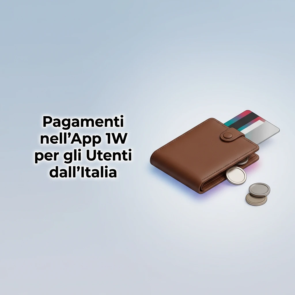 Metodi di pagamento app 1W in Italia: Bitcoin, Ethereum, Tether e altre criptovalute per depositi e prelievi rapidi.