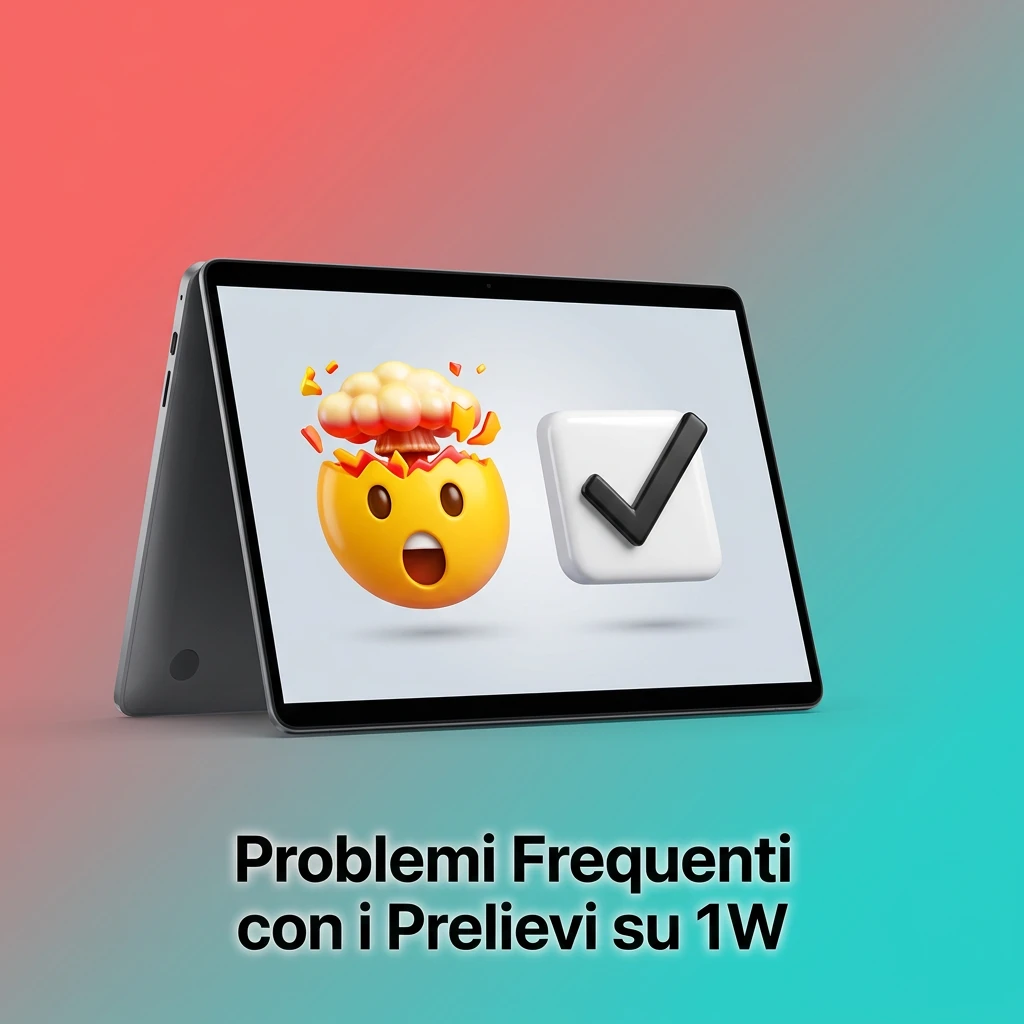 Problemi comuni prelievi 1W: verifica incompleta, bonus attivi, errori wallet crypto e limiti importo