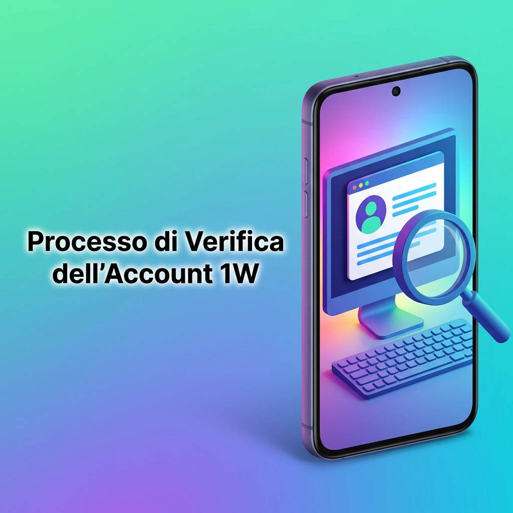 Processo di verifica account 1W: carica documenti KYC, indirizzo e pagamento per completare la verifica identità.