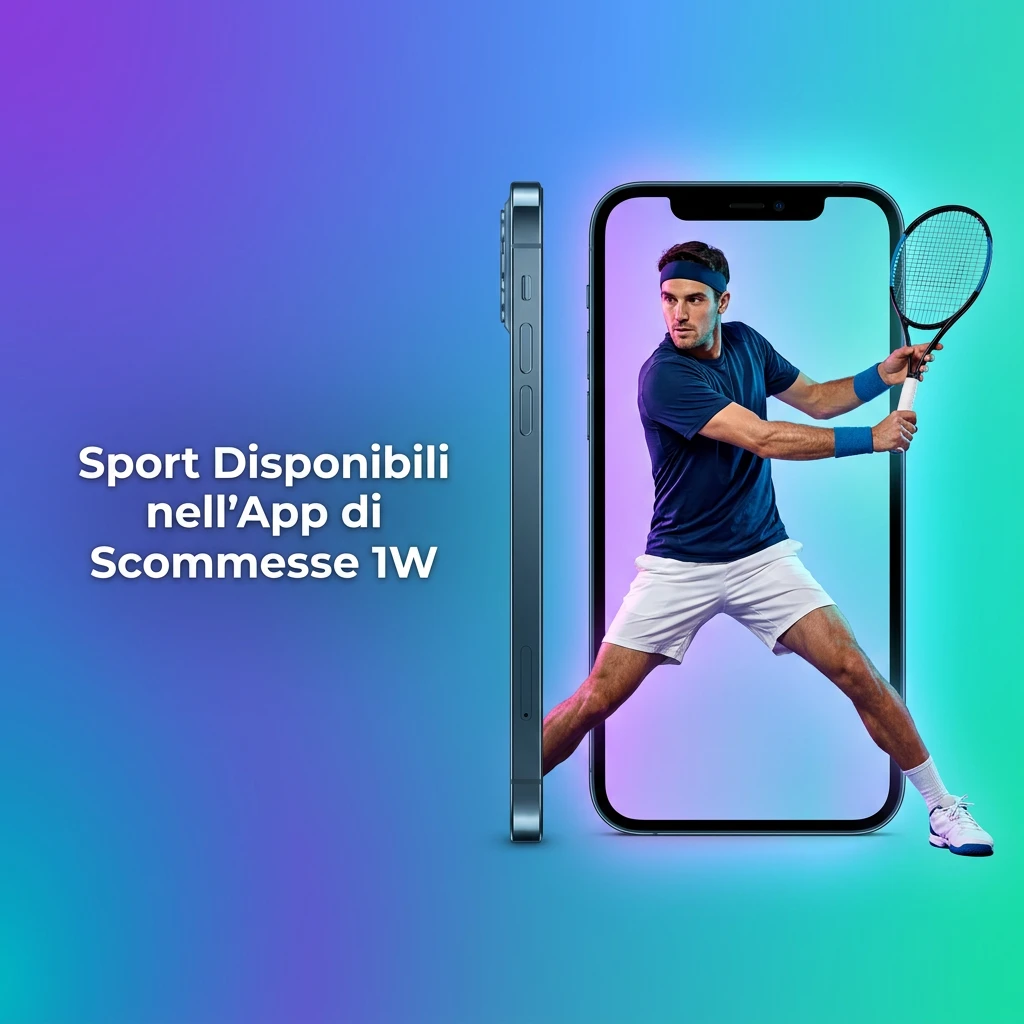 Sport disponibili nell'app 1W: calcio, tennis, basket, eSport e altre discipline con quote in tempo reale.
