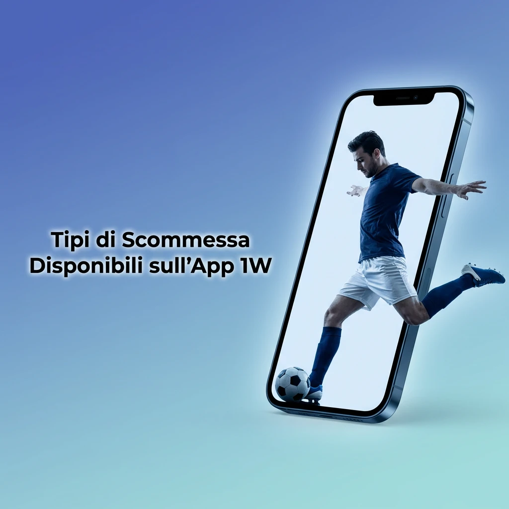 Tipi di scommessa su app 1W: singola, multipla, terzina, sistema e live in-play con quote in tempo reale